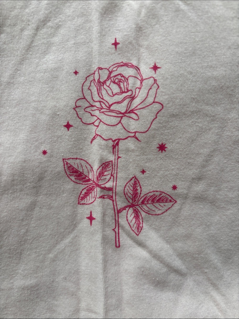 Women’s Pink Crop Top Graphic Tee Angel Number 333 Rose Sparkles Butterflies - Picture 5 of 9